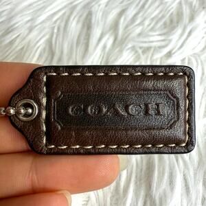1.5" Brown COACH  Fob Bag Charm Hang tag Hangtag